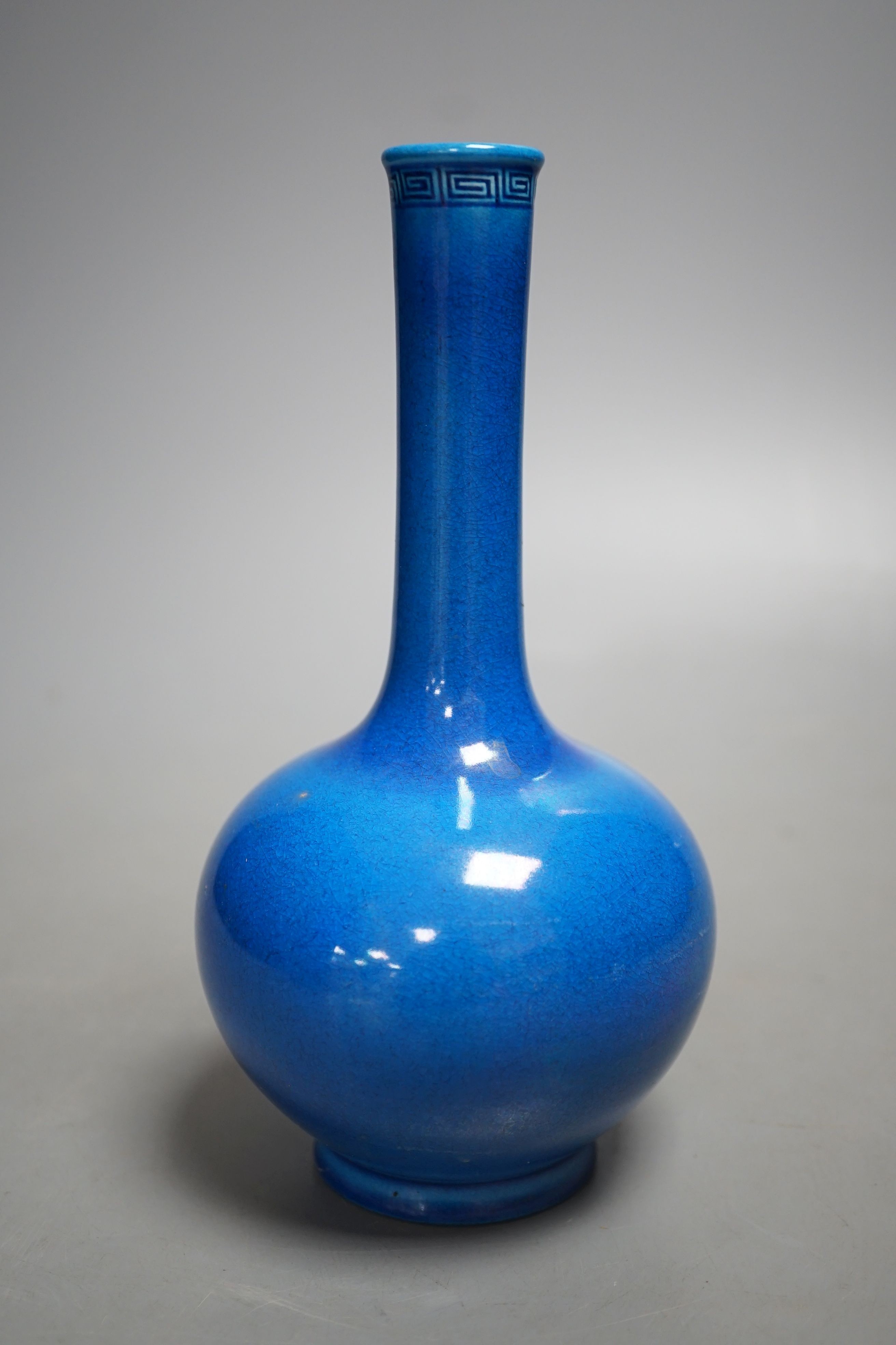 A Chinese blue bottle vase, Qianlong mark